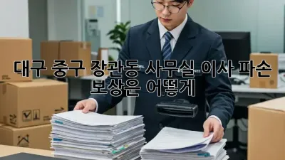 대구 중구 장관동 사무실 이사, 파손 보상은 어떻게?